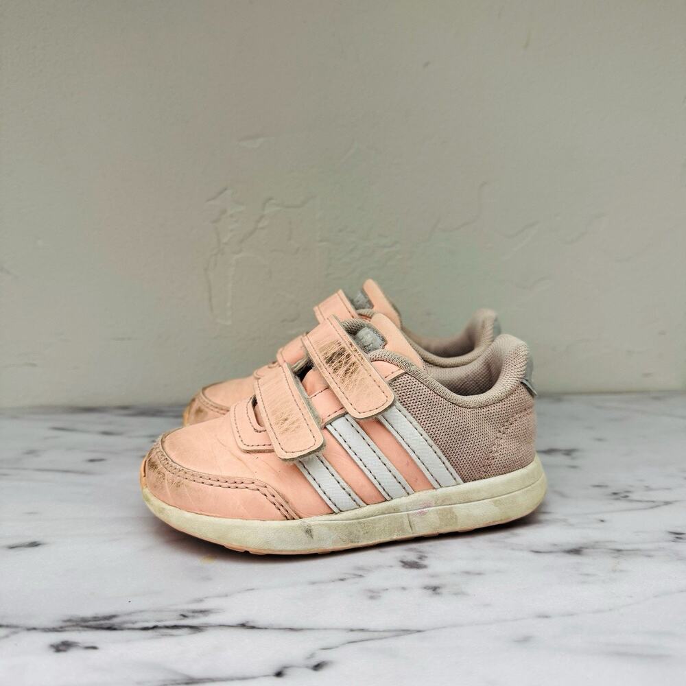 Adidas Pink Adjustable Strap Sneakers Toddler Girls Size 6
